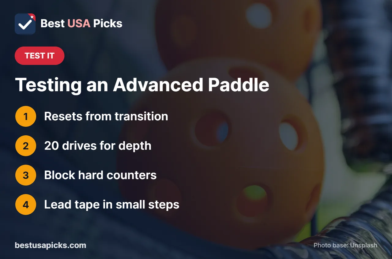 Tips for testing an advanced pickleball paddle