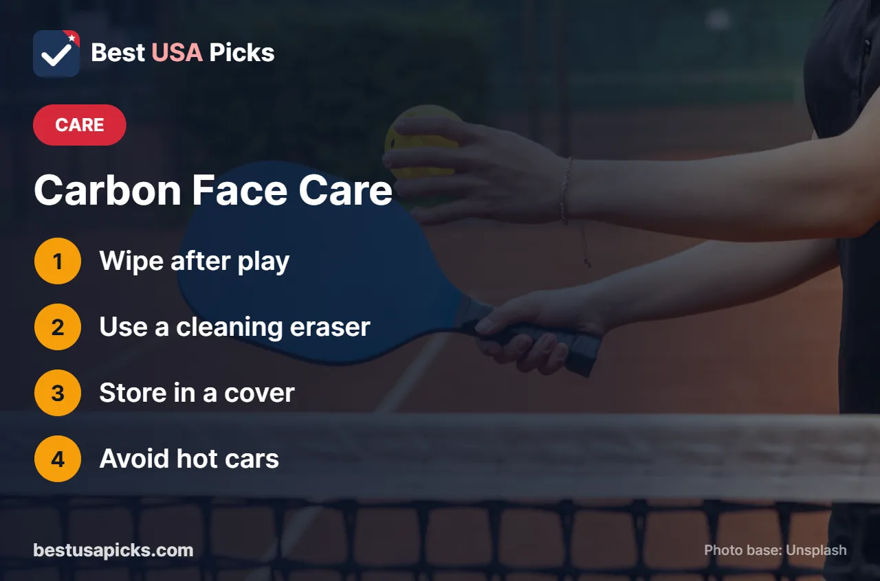 Carbon fiber pickleball paddle care tips