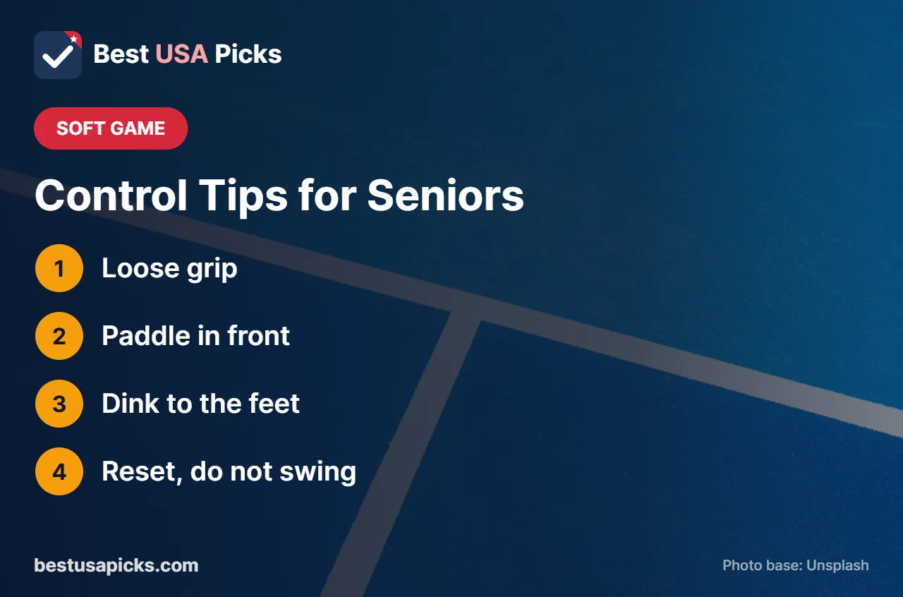 Control tips for senior pickleball players
