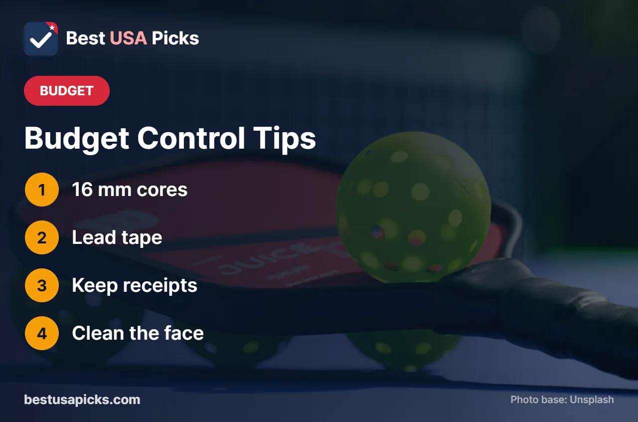 Budget control pickleball paddle tips