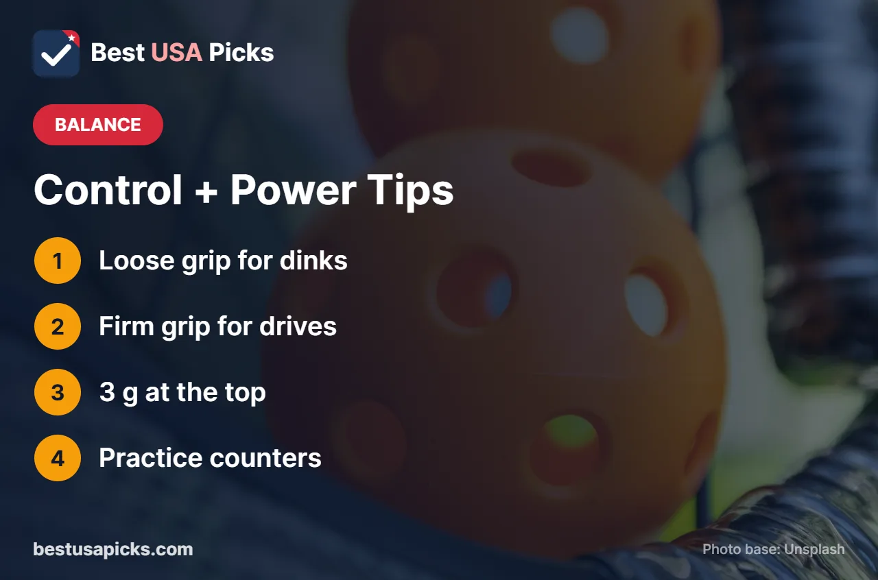 Tips for balancing control and power in pickleball