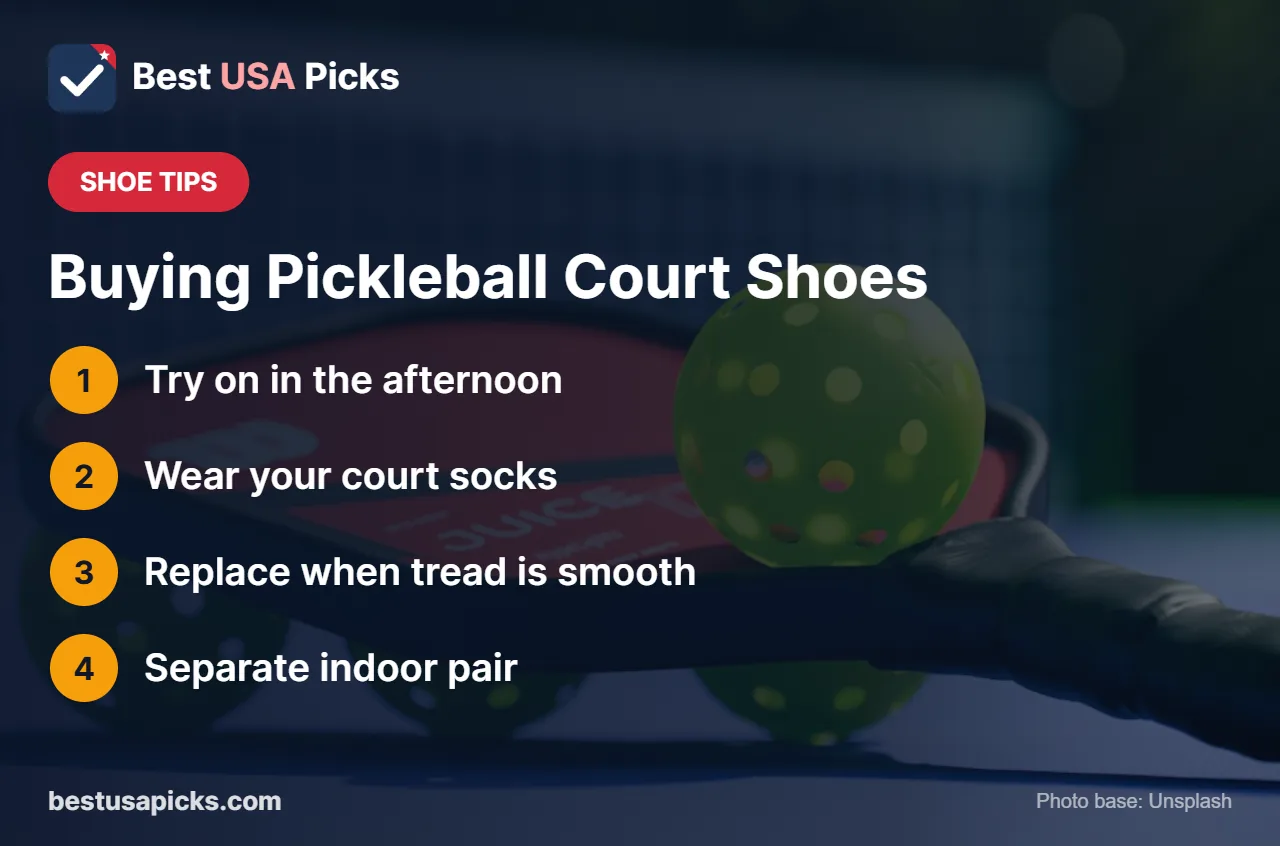 Tips for buying pickleball court shoes