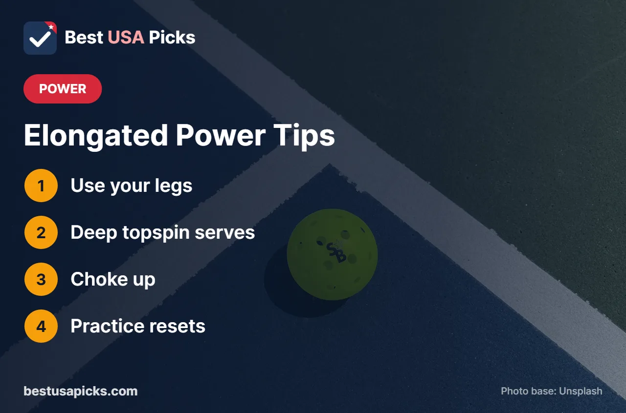 Elongated power paddle tips