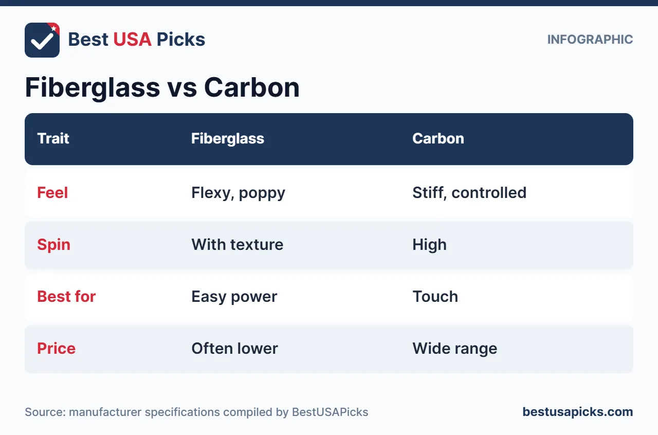 Fiberglass vs carbon pickleball paddle comparison