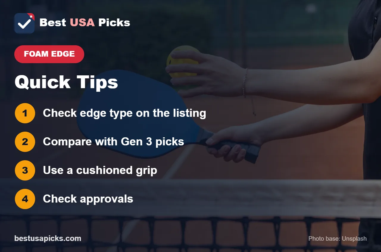 Tips for the best foam edge pickleball paddle