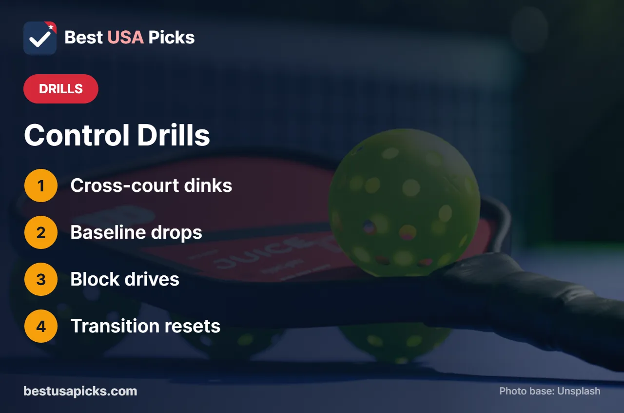 Control drills with a foam pickleball paddle