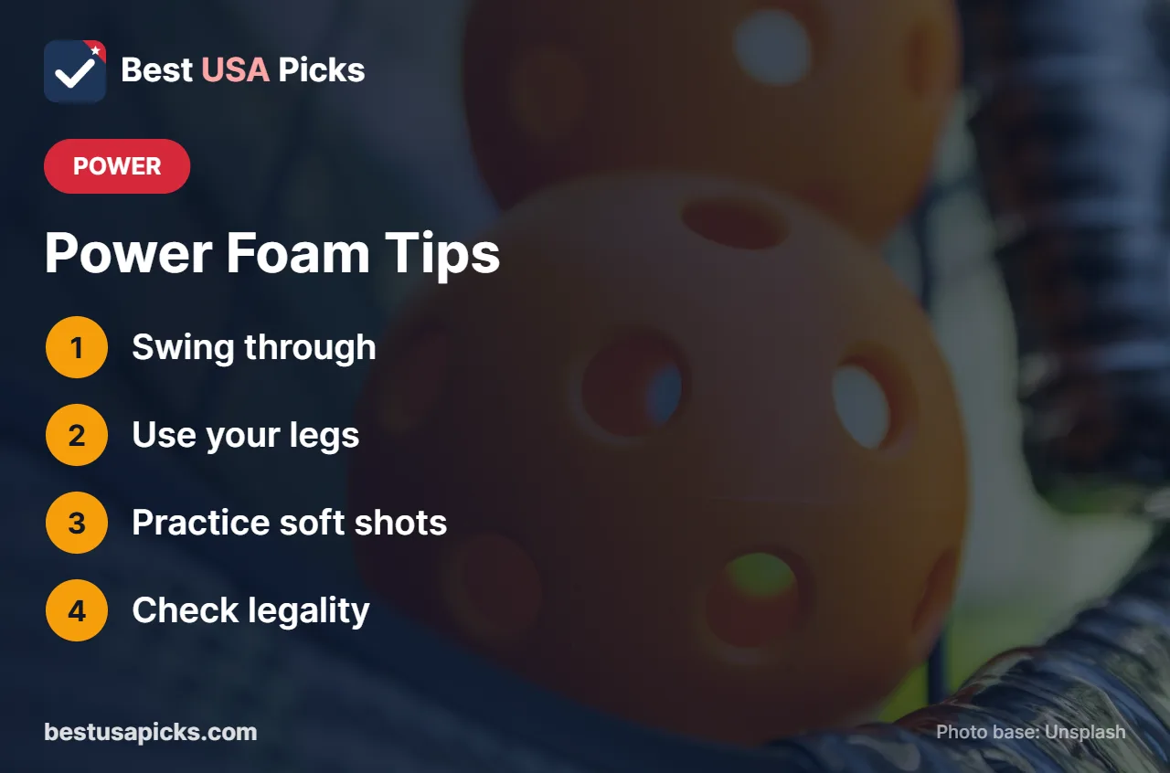 Power foam pickleball paddle tips
