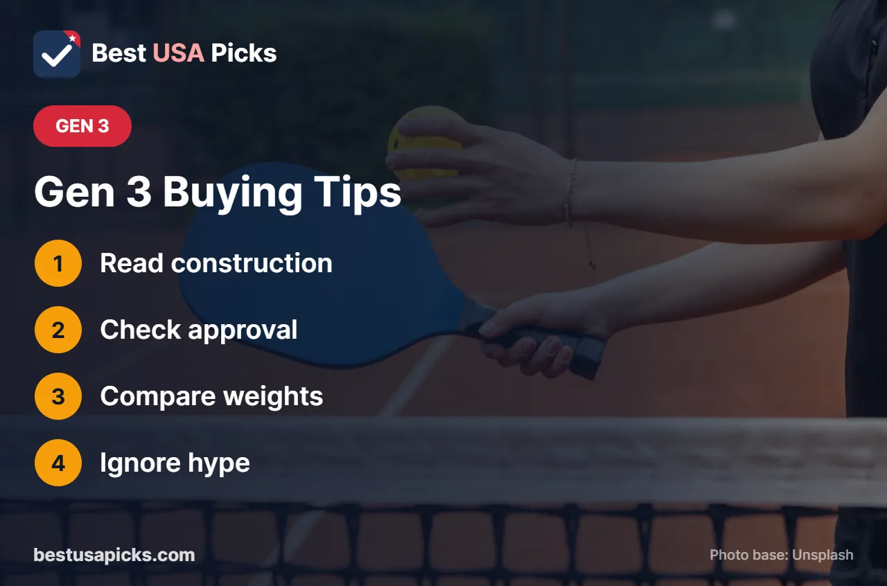 Gen 3 pickleball paddle buying tips