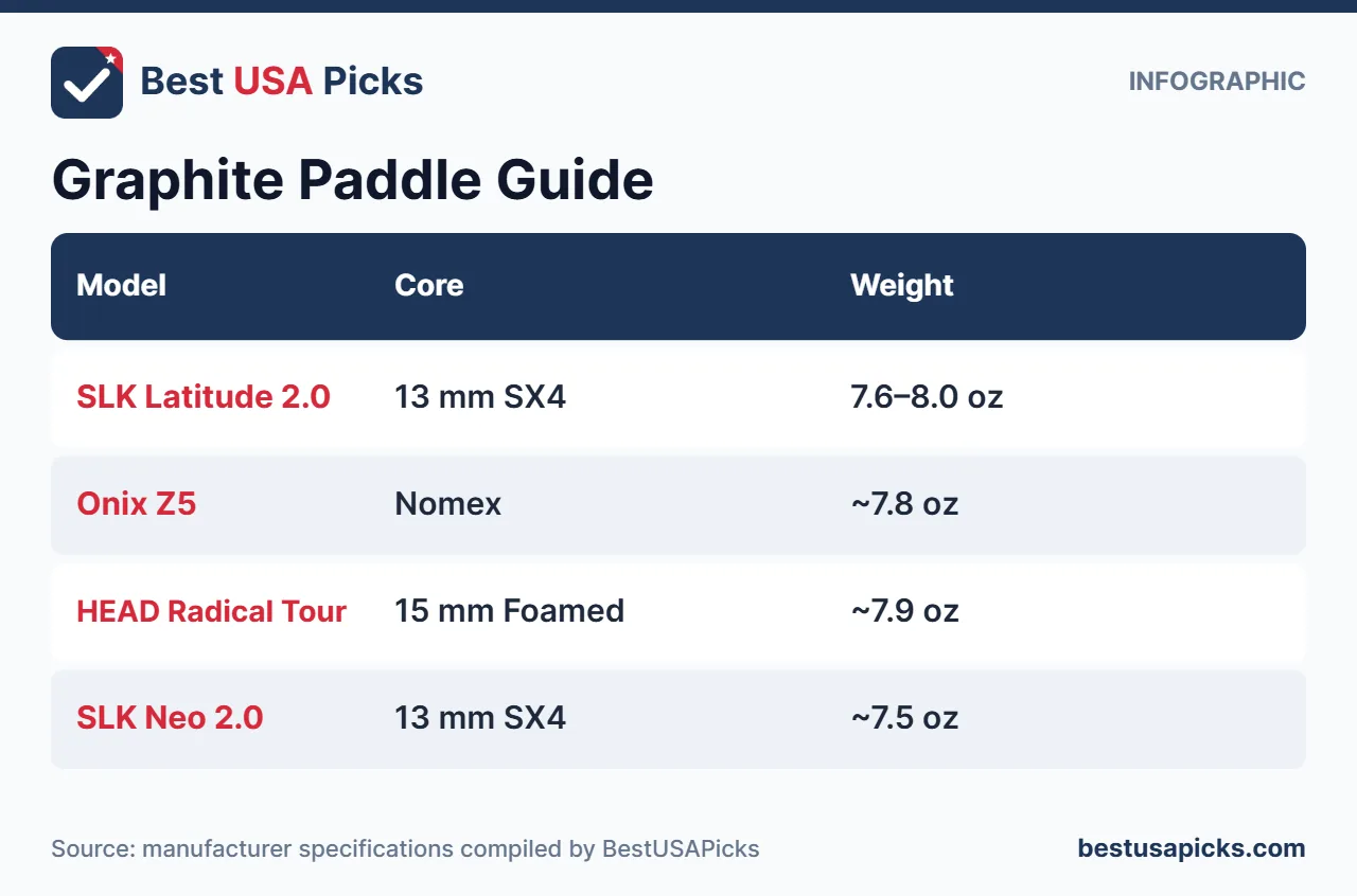 Graphite pickleball paddle guide