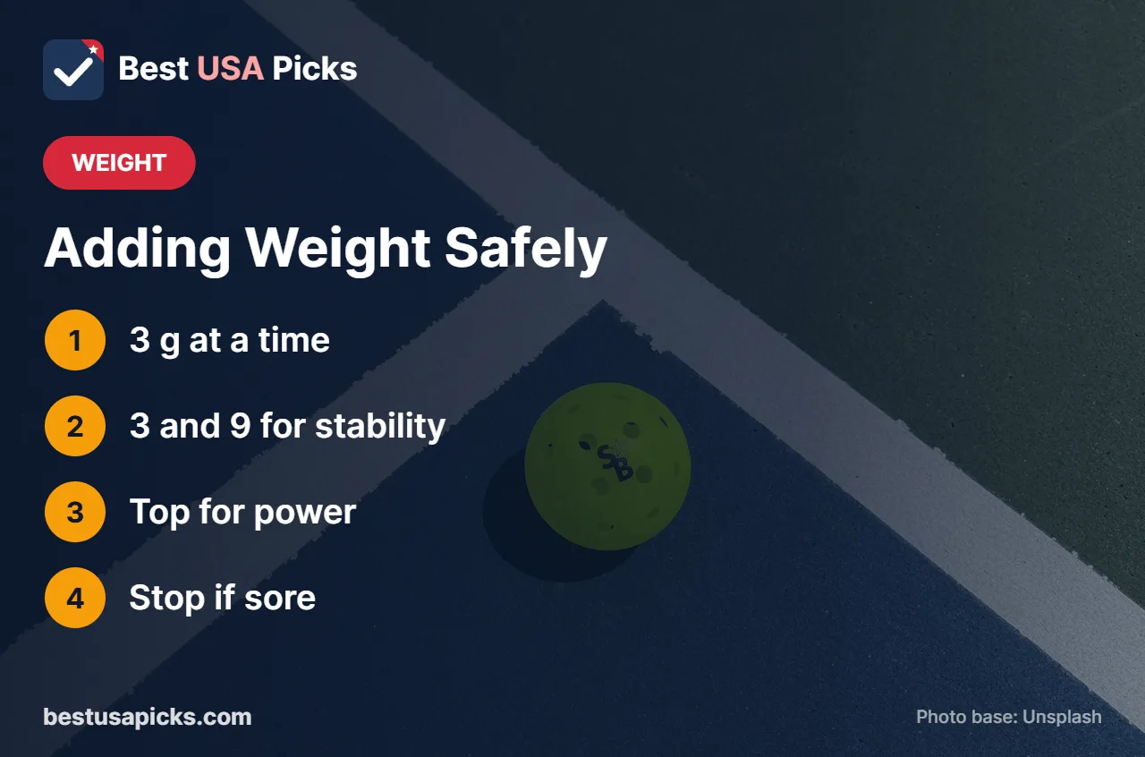 Tips for adding weight to a pickleball paddle