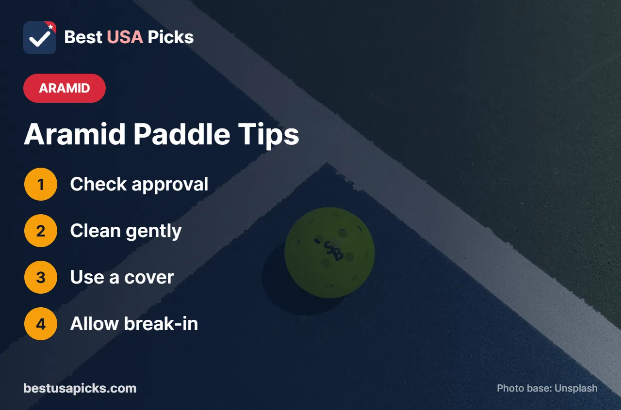 Kevlar aramid pickleball paddle tips