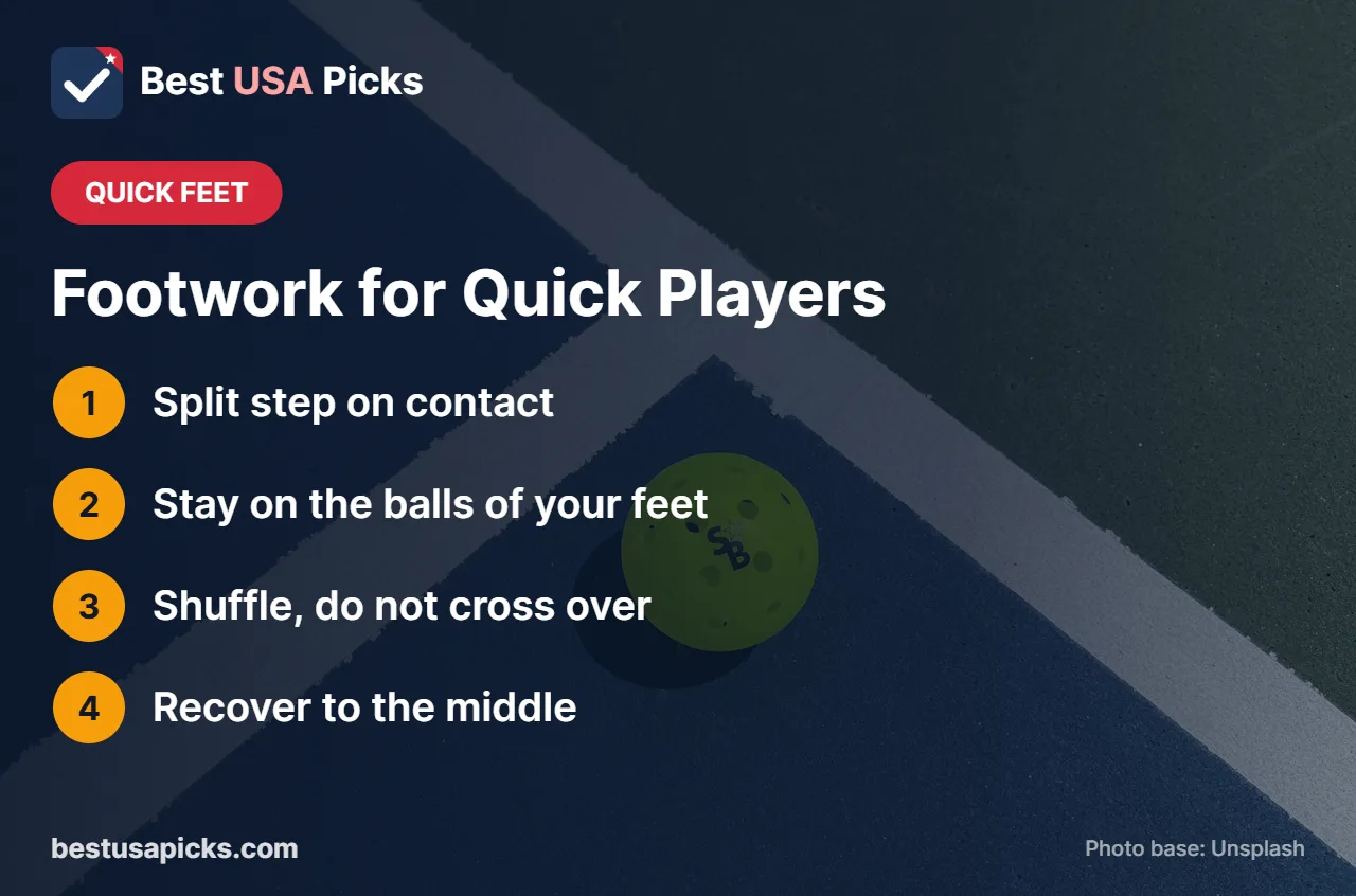 Footwork tips for quick pickleball players