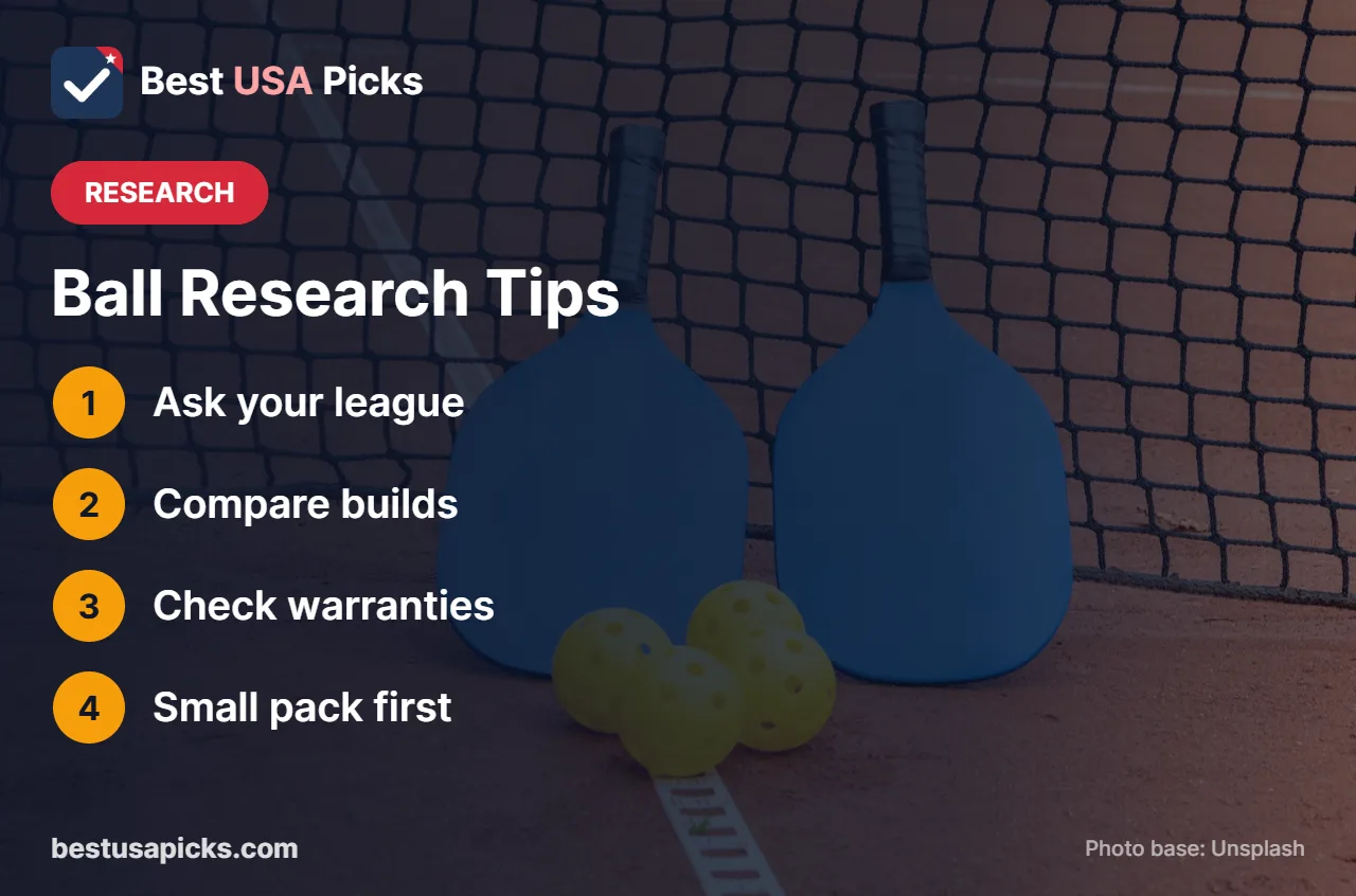 Pickleball ball research tips