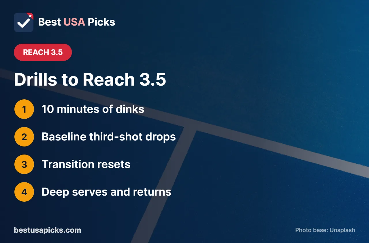 Drills to reach 3.5 in pickleball