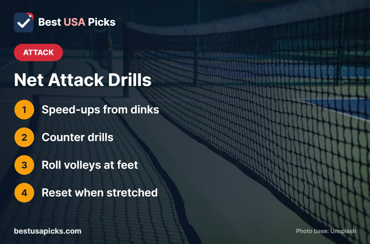 Drills for aggressive pickleball net play