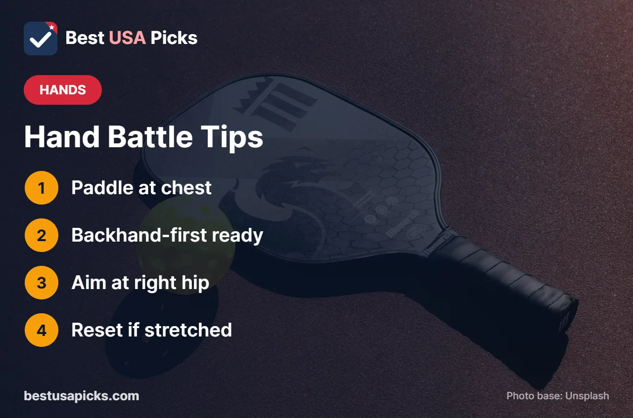 Pickleball hand battle tips