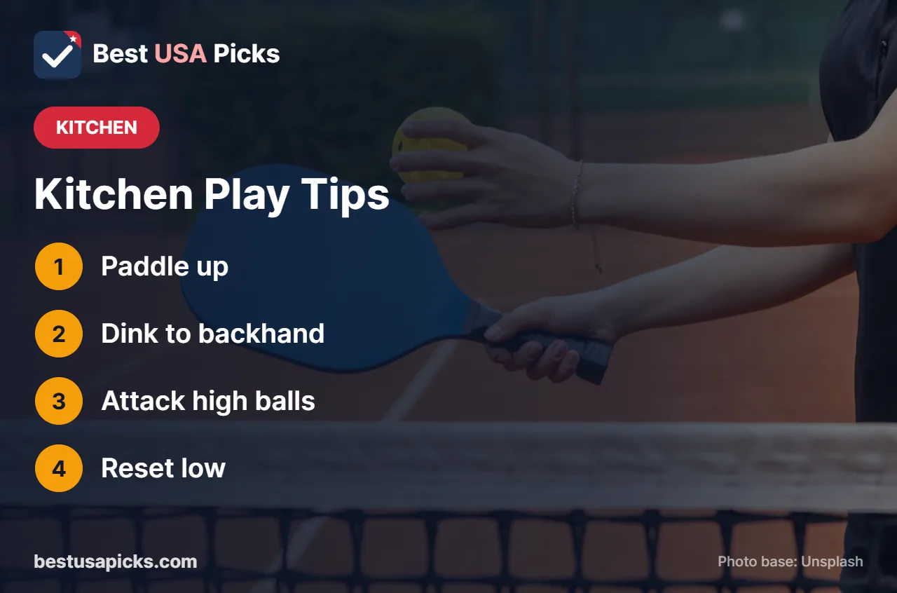 Pickleball kitchen play tips