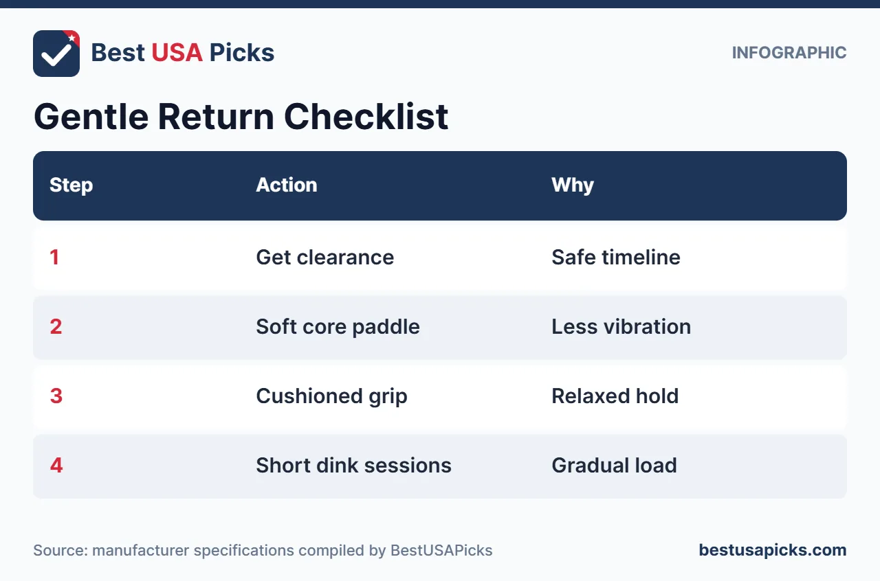 Return to pickleball after elbow surgery checklist