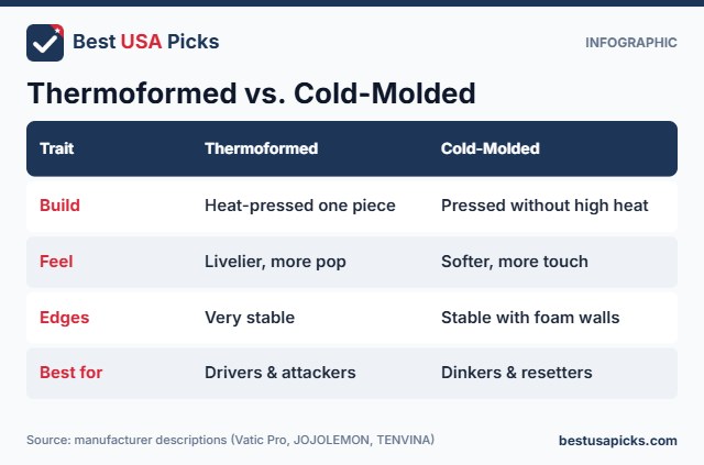 Thermoformed vs cold-molded pickleball paddle comparison