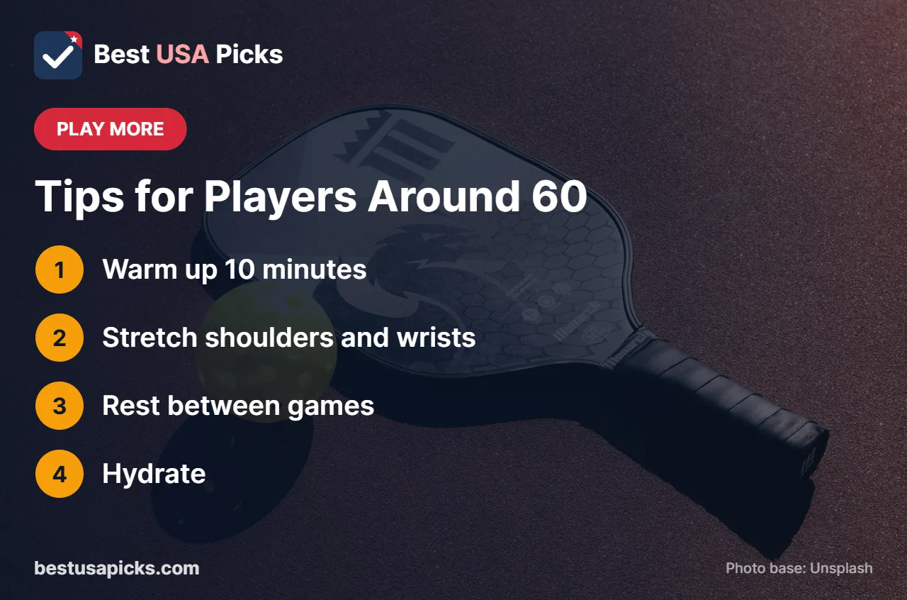 Pickleball tips for 60 year old players