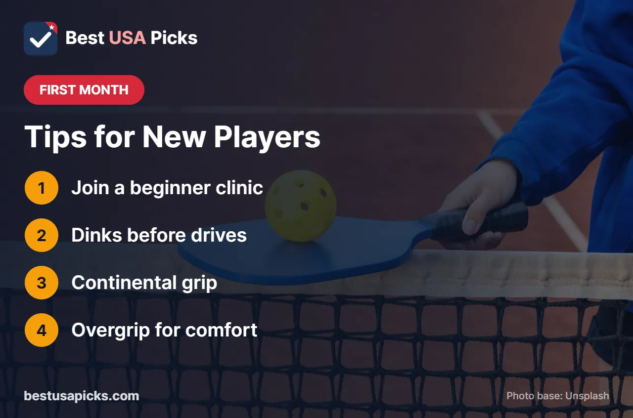 First-month tips for beginner pickleball players