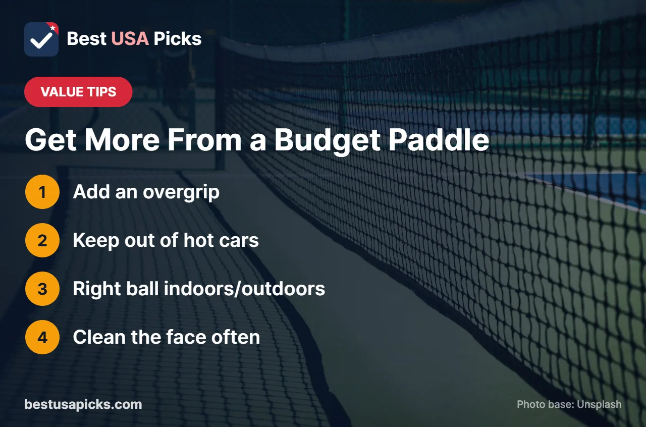 Tips to make a budget pickleball paddle last