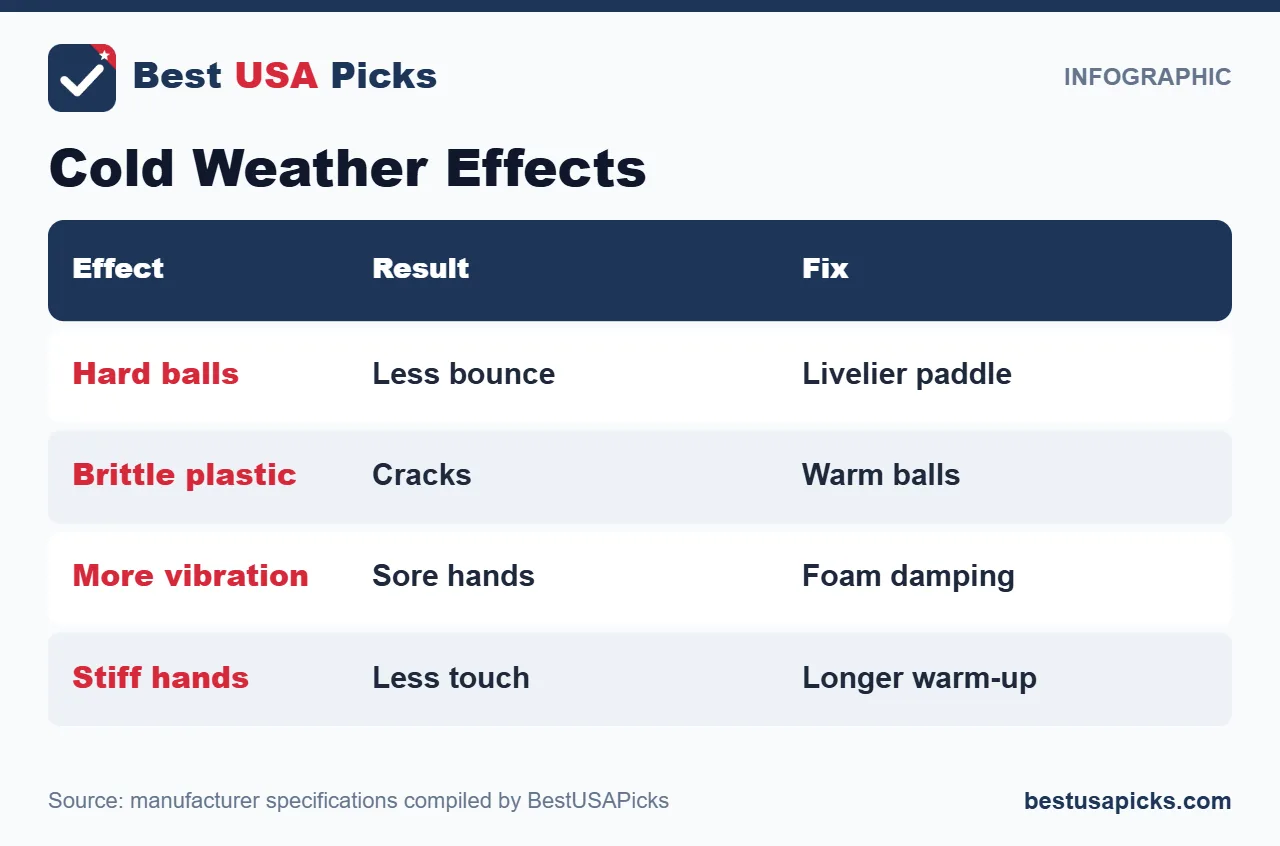 Cold weather effects on pickleball