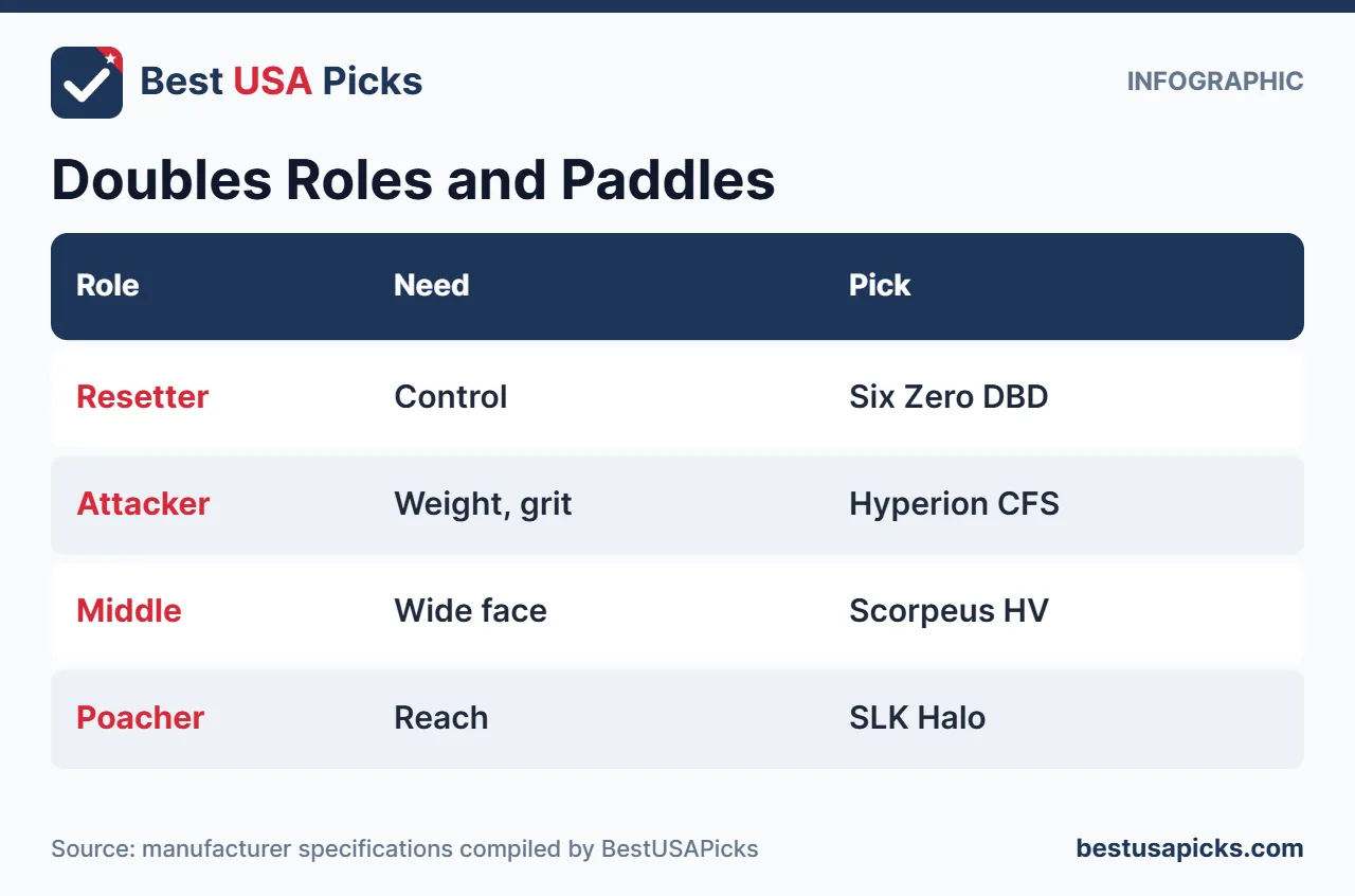 Doubles roles and pickleball paddles