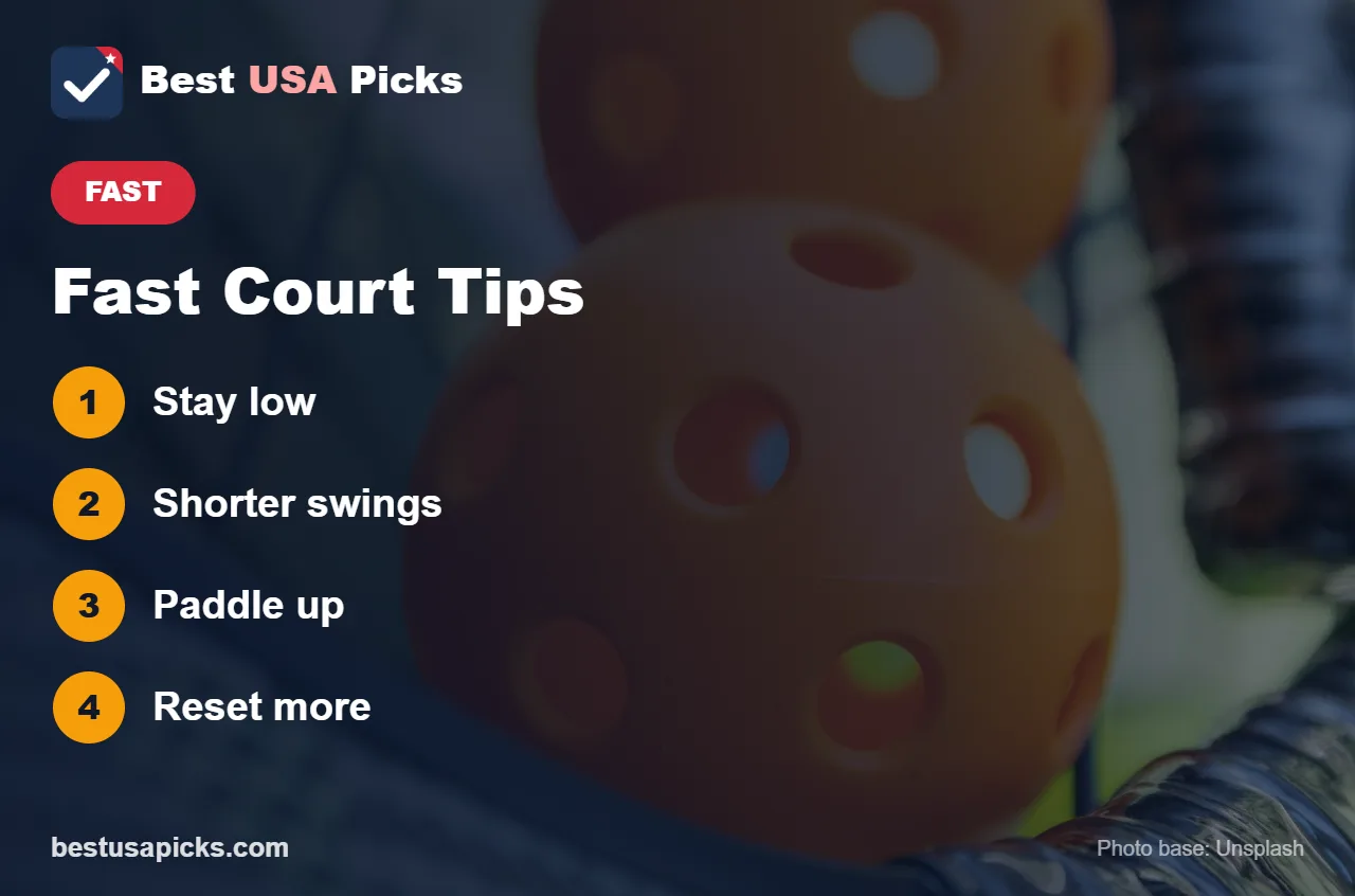 Fast court pickleball tips