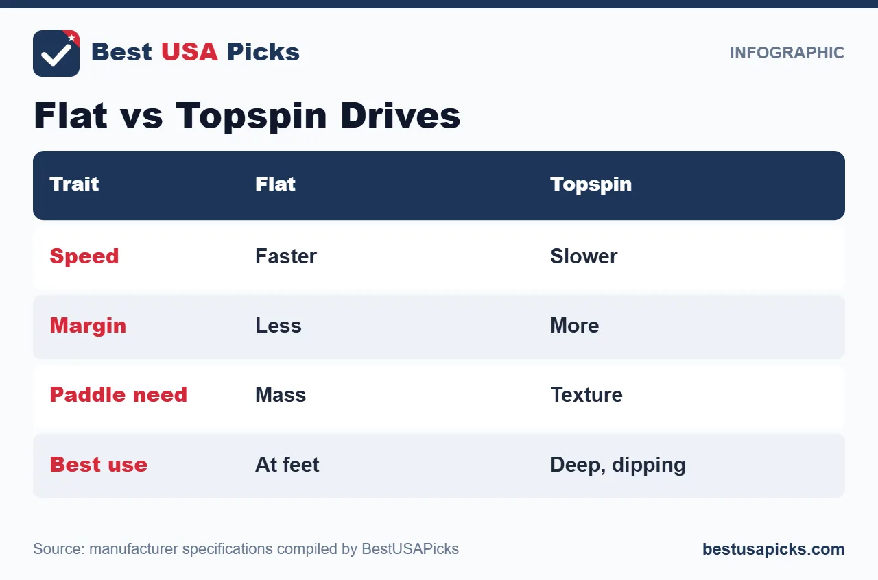 Flat vs topspin pickleball drives