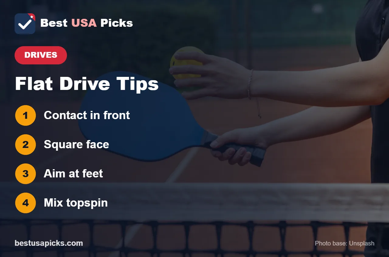 Flat drive pickleball tips