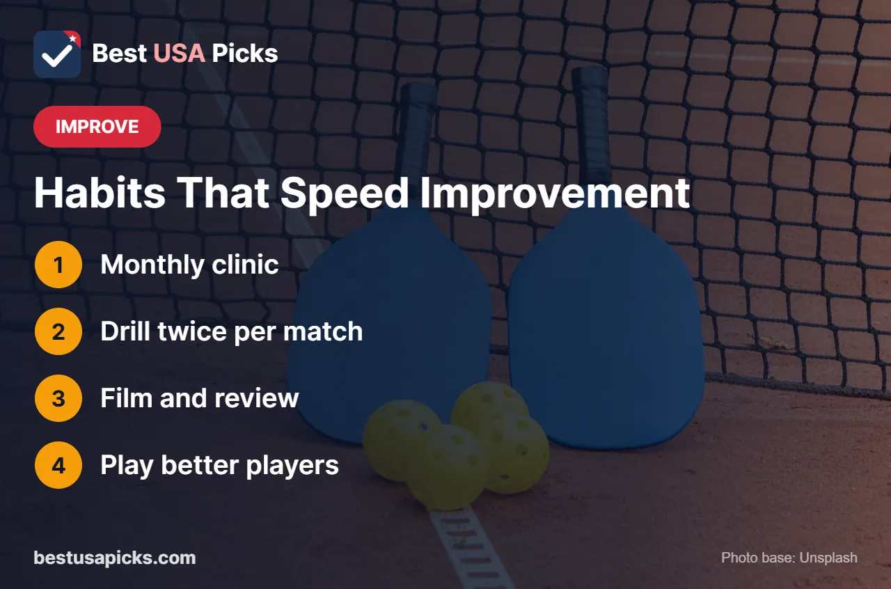 Habits of fast-improving pickleball players