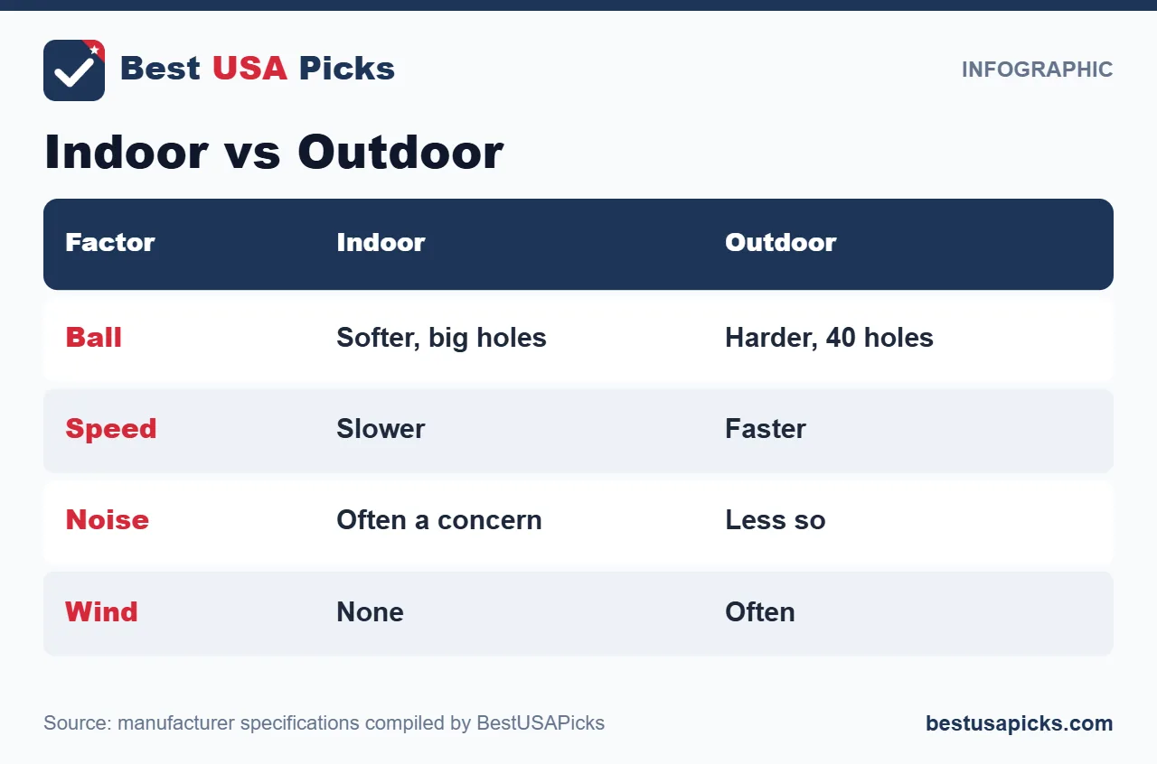 Indoor vs outdoor pickleball differences