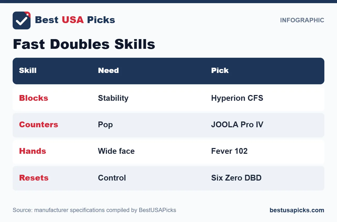 Fast doubles pickleball skills