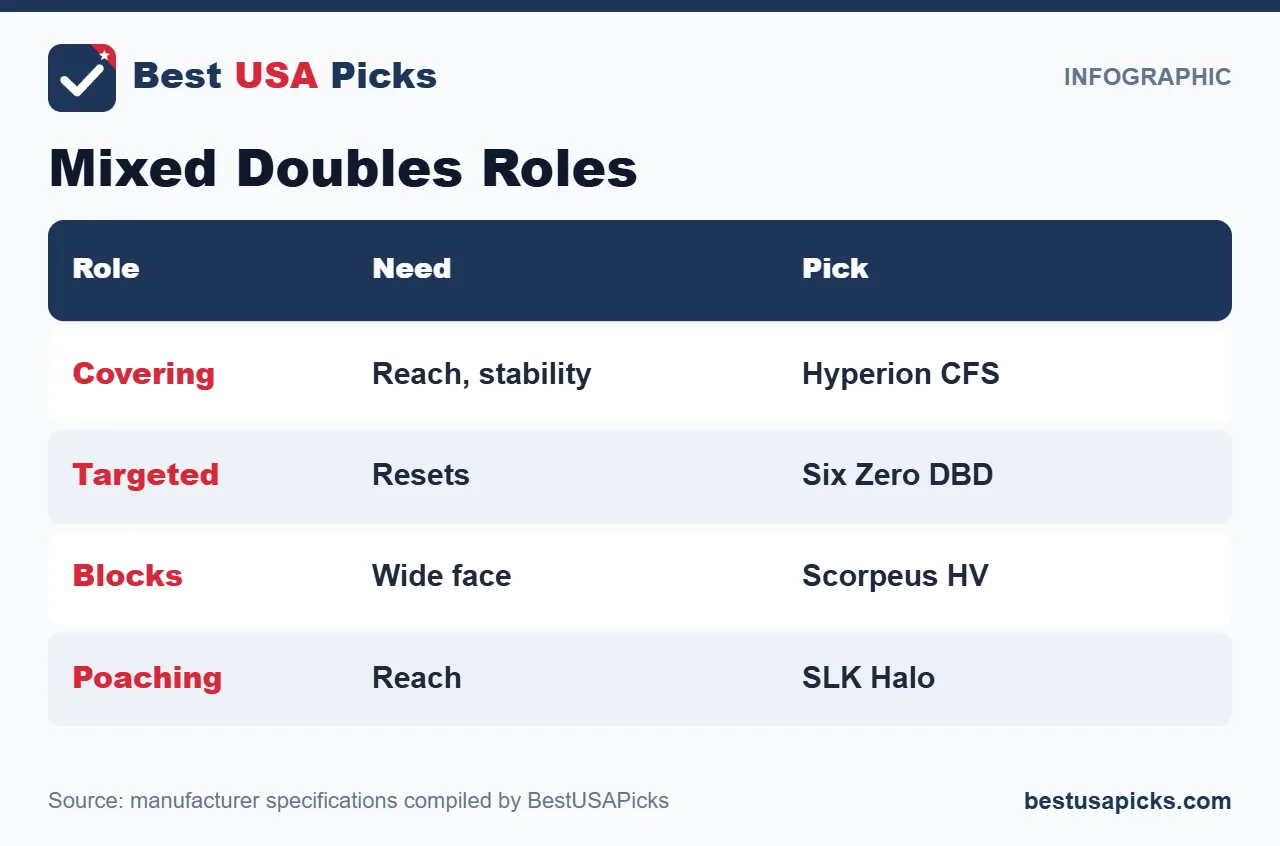 Mixed doubles pickleball roles