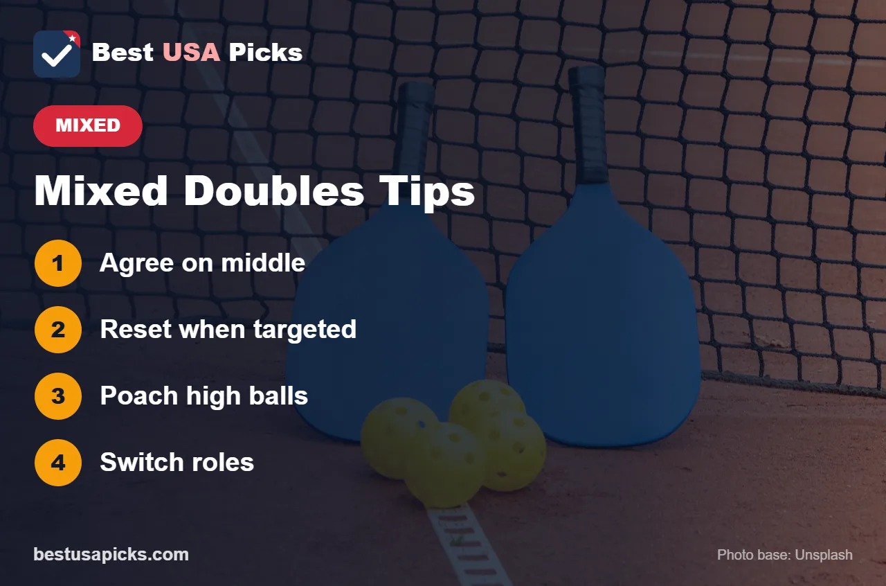 Mixed doubles pickleball tips
