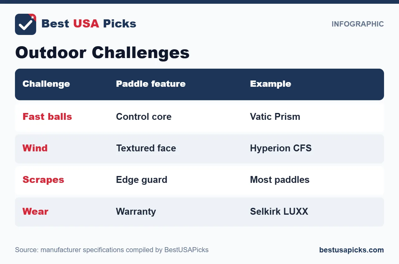 Outdoor pickleball challenges