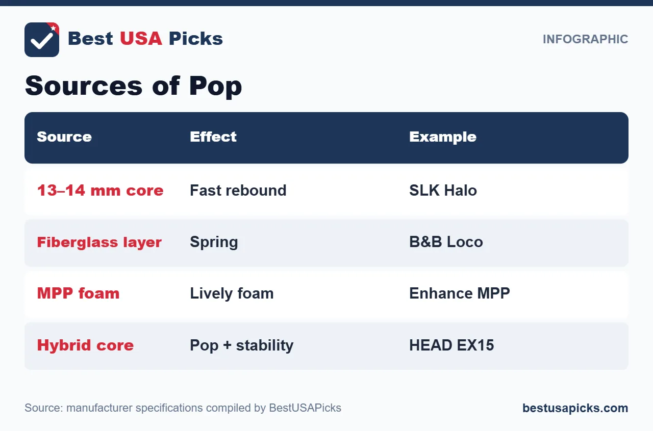 Sources of pickleball paddle pop