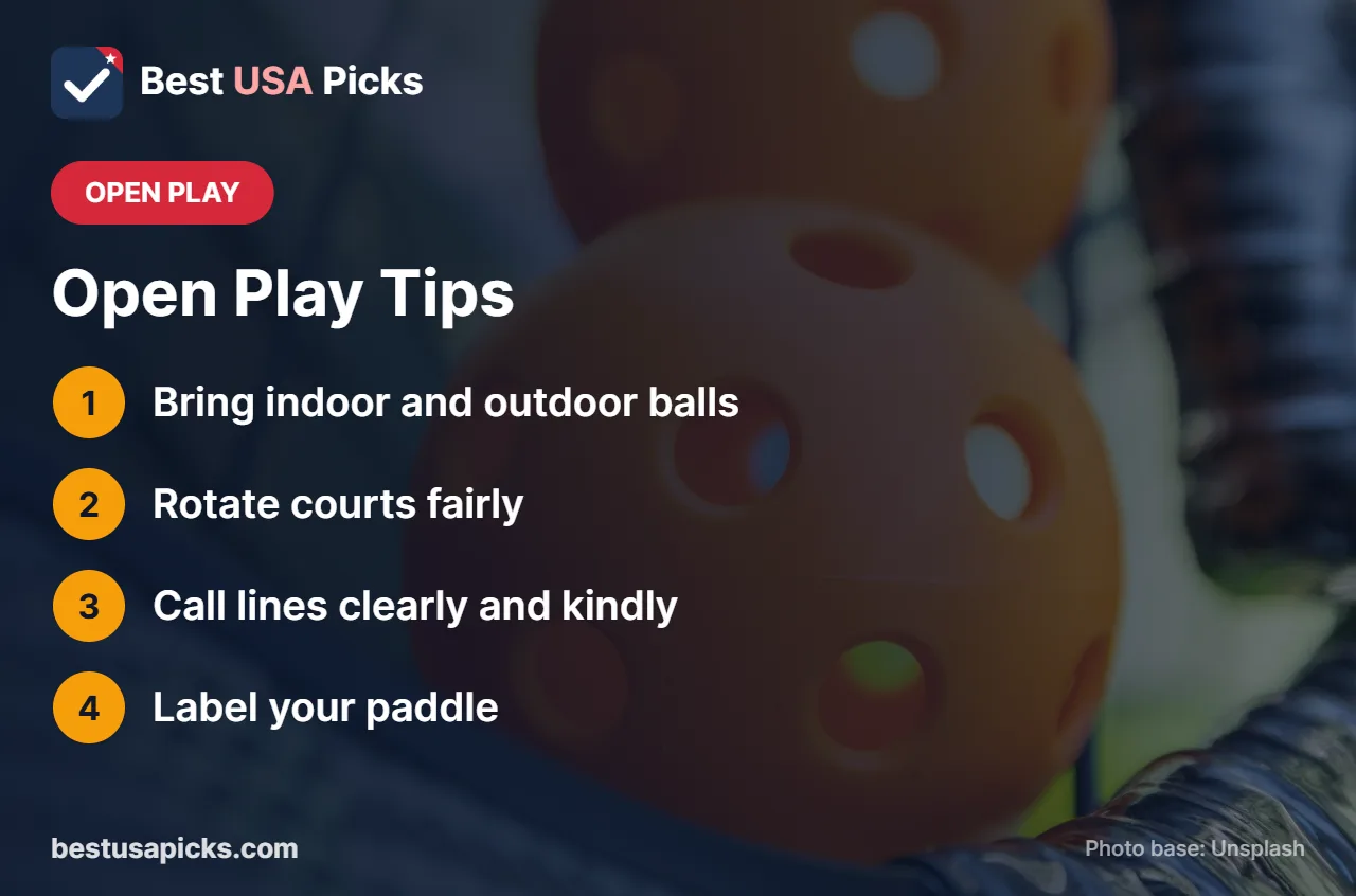 Pickleball open play tips