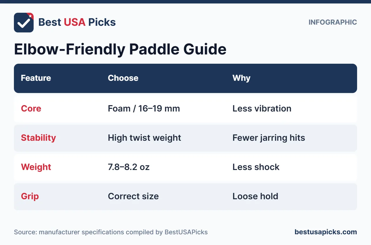 Elbow-friendly pickleball paddle guide for seniors