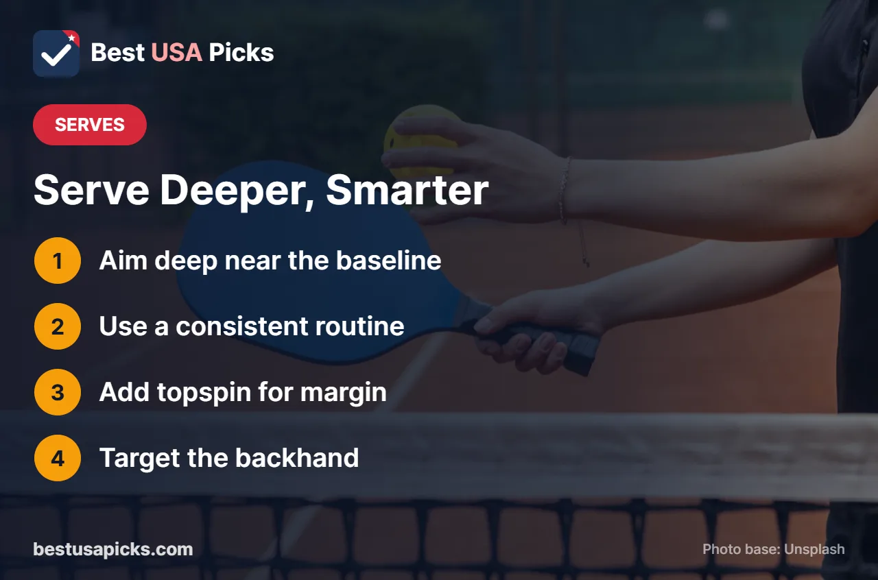 Tips for better pickleball serves