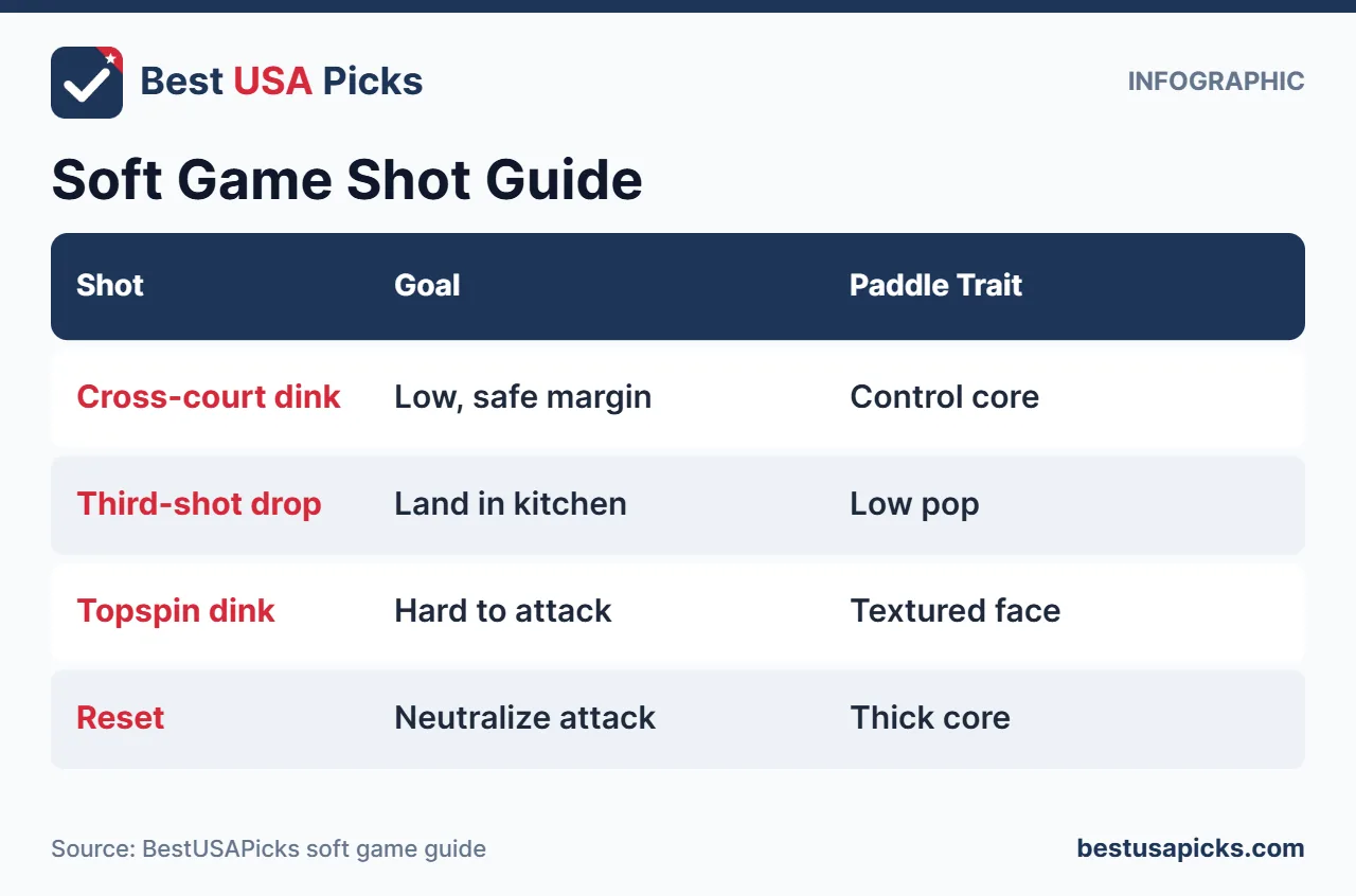 Pickleball soft game shot guide