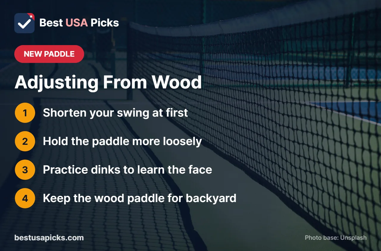 Tips for adjusting from a wooden pickleball paddle