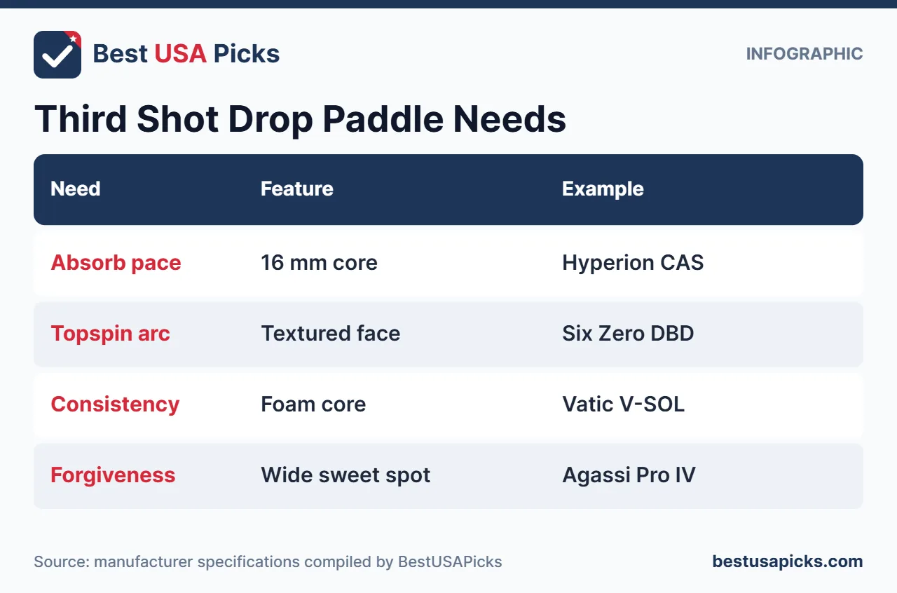 Third shot drop pickleball paddle needs