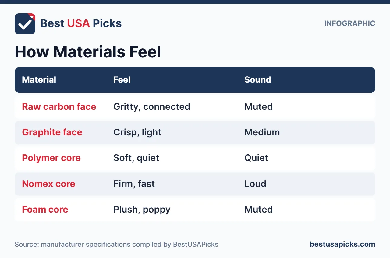 How pickleball paddle materials feel