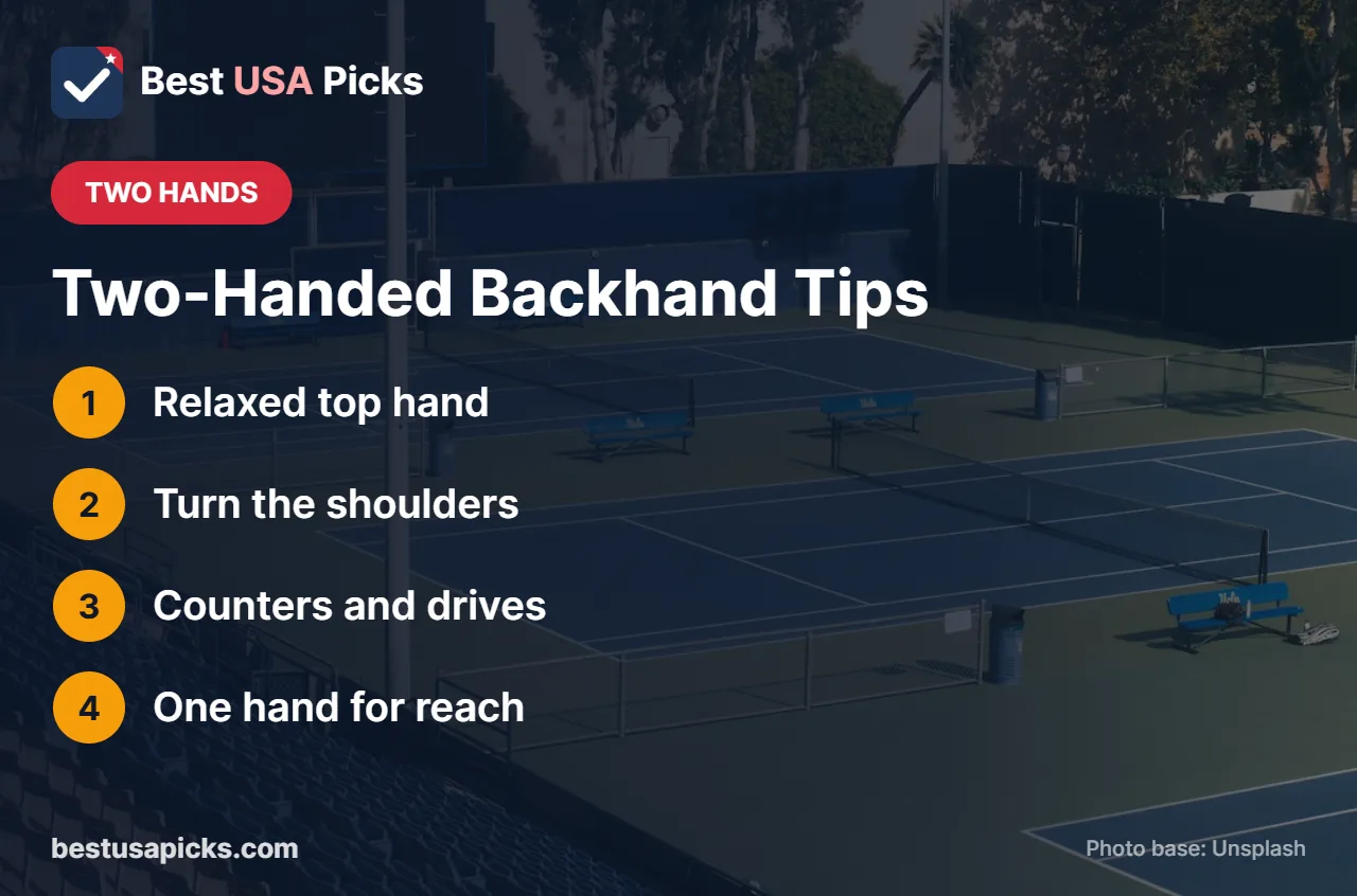 Two-handed backhand tips for pickleball