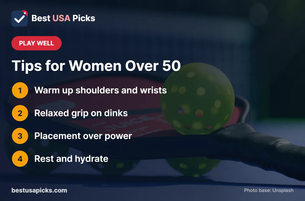 Pickleball tips for women over 50