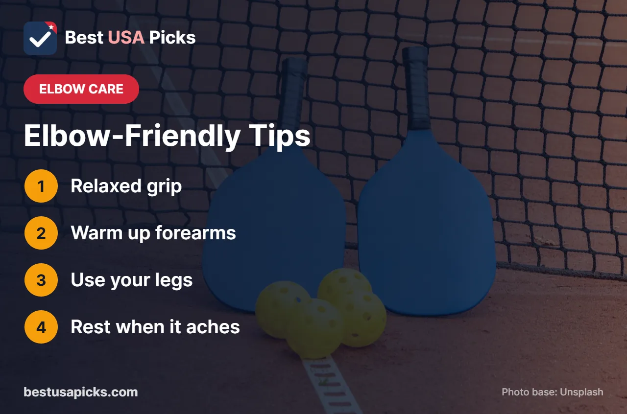Elbow-friendly tips for women pickleball players