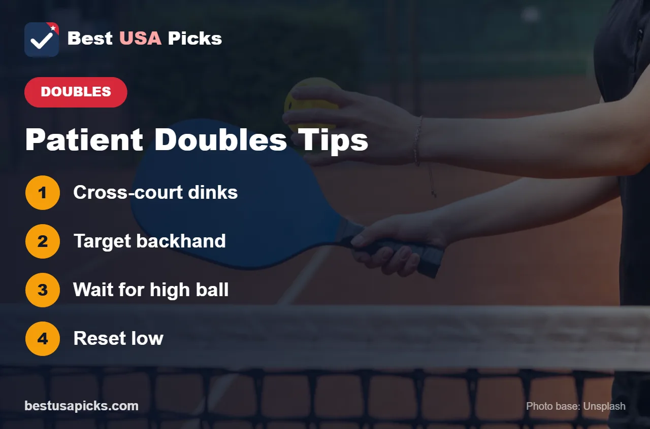 Patient doubles pickleball tips
