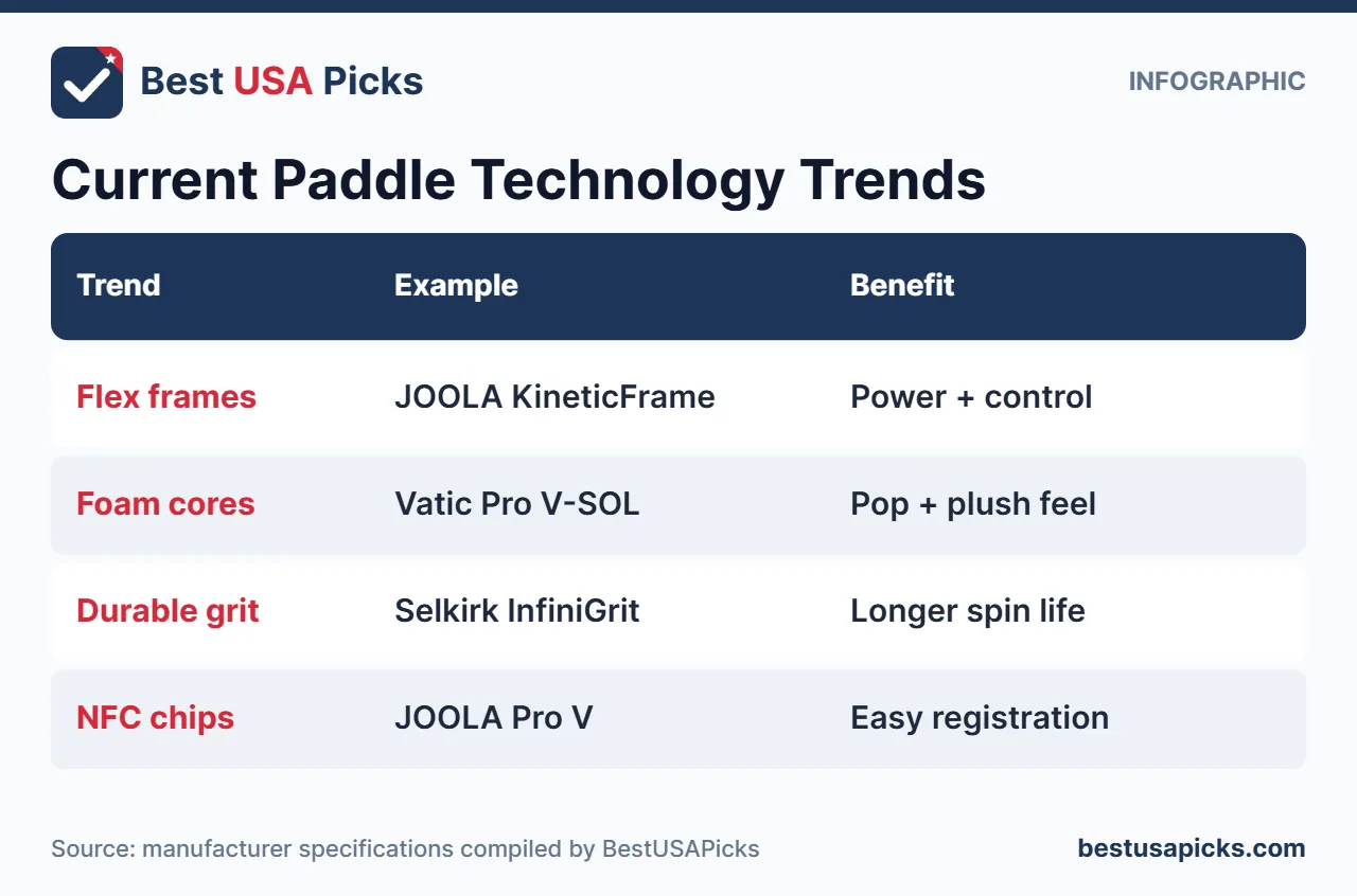 Current pickleball paddle technology trends
